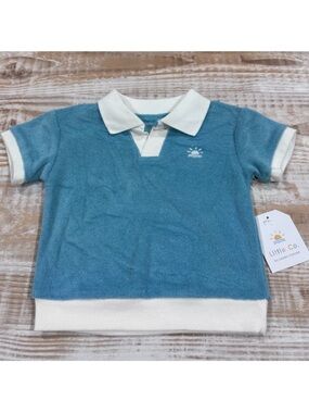 Baby Blue and White Polo in Size 3 Months